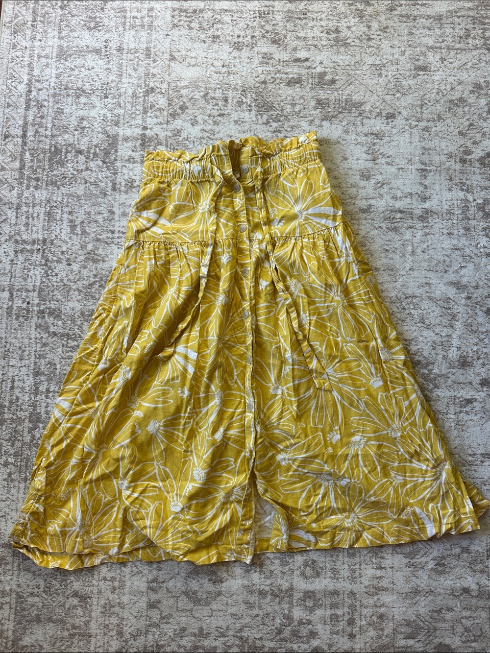 Universal Thread Yellow Floral Maxi Skirt
